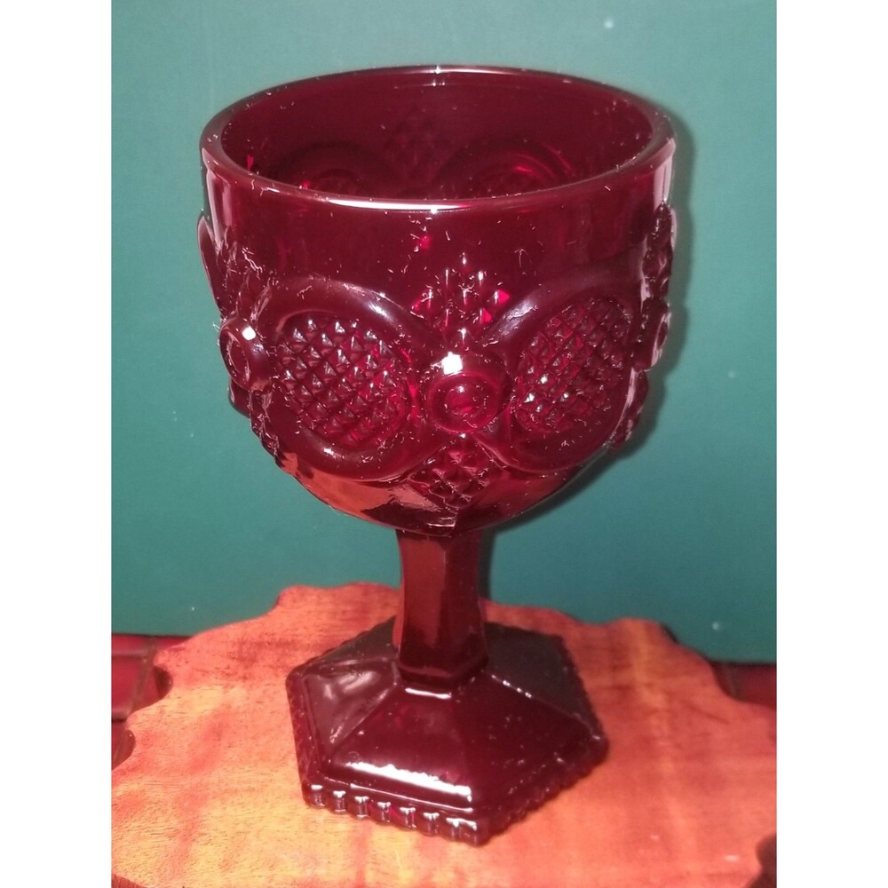 Avon 1876 Cape Cod Ruby Red Collection Goblet / Altar Chalice 120z